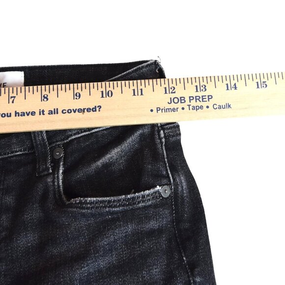 Evereve The Ever Straight Jeans Women’s 24 Black Raw Hem High Rise - Picture 5 of 9